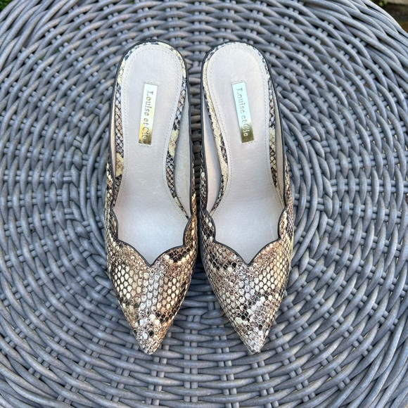 Louise et Cie Kirina Scalloped Mule Pastello Python Sz 7 - Picture 4 of 12
